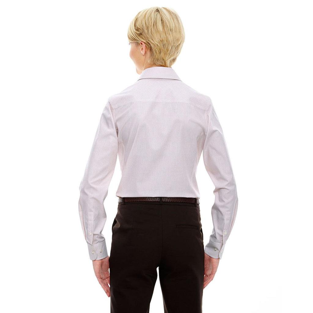 Devon & Jones Women's White Silver Crown Collection Micro Tattersall