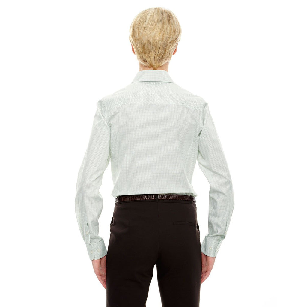 Devon & Jones Women's White/Forest Crown Collection Micro Tattersall