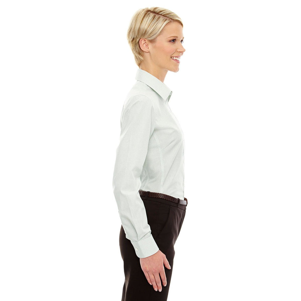 Devon & Jones Women's White/Forest Crown Collection Micro Tattersall