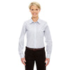 Devon & Jones Women's White/Navy Crown Collection Micro Tattersall