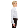 Devon & Jones Women's White/Navy Crown Collection Micro Tattersall