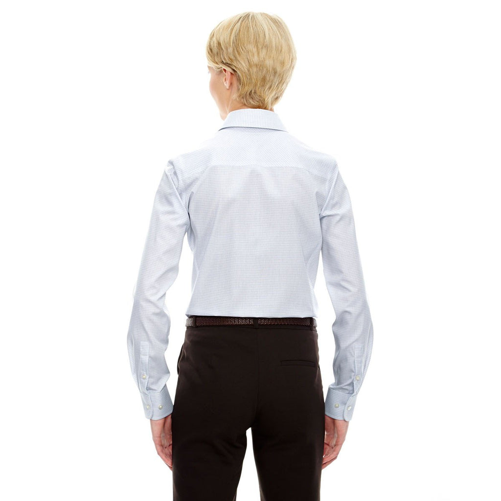 Devon & Jones Women's White/Silver/Slate Crown Collection Micro Tattersall