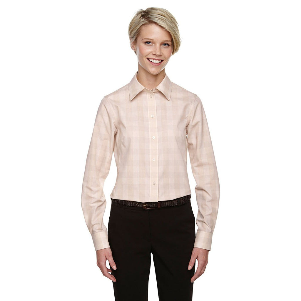 Devon & Jones Women's Stone/Light Stone/White Crown Collection Glen Plaid