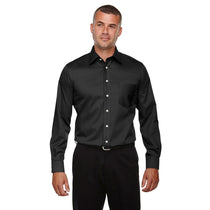 Devon & Jones Men's Black Crown Collection Solid Stretch Twill