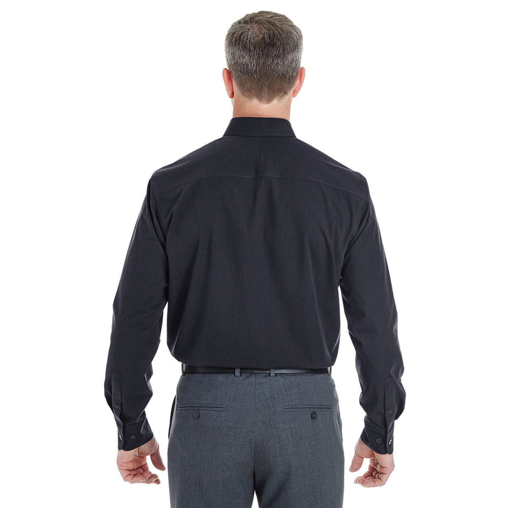 Devon & Jones Men's Black/Graphite Crown Collection Striped Shirt