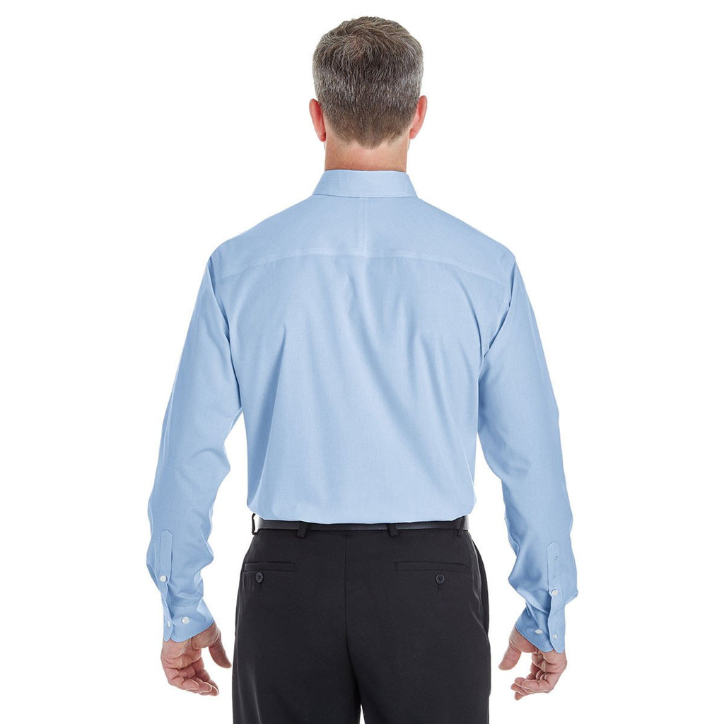 Devon & Jones Men's French Blue/White Crown Collection Striped Shirt