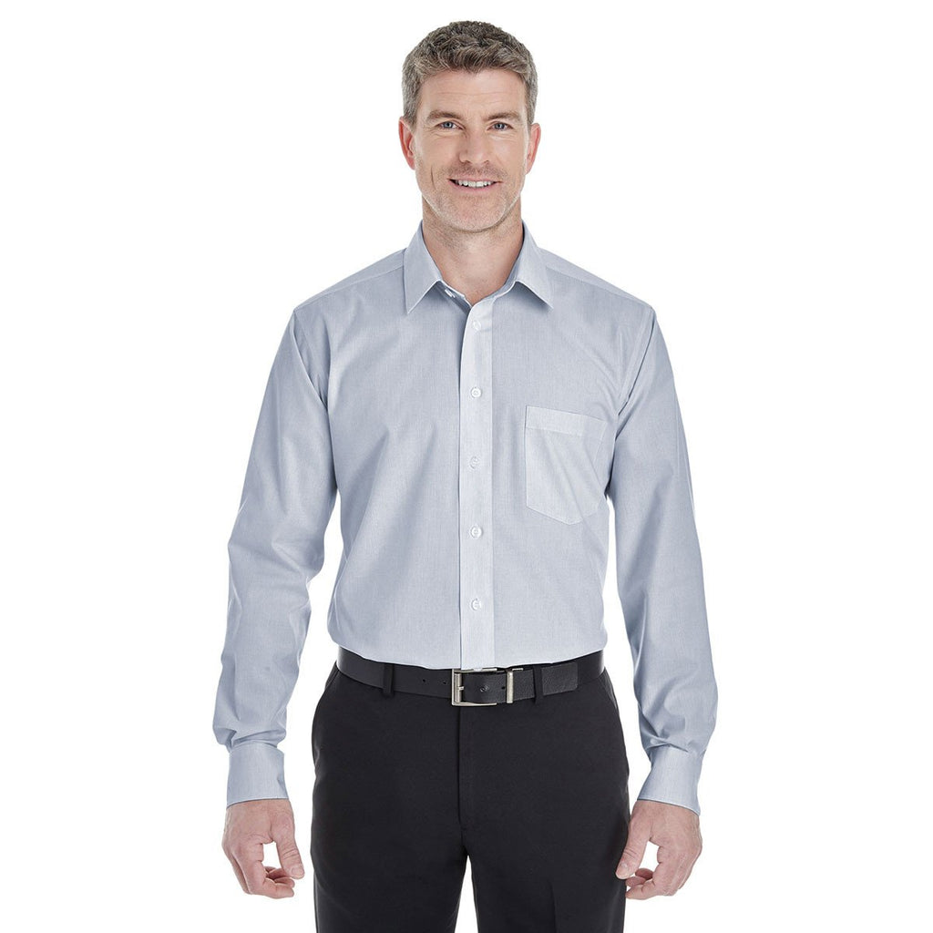 Devon & Jones Men's Navy/White Crown Collection Striped Shirt