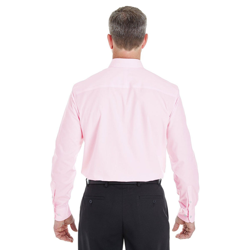 Devon & Jones Men's Pink/White Crown Collection Striped Shirt