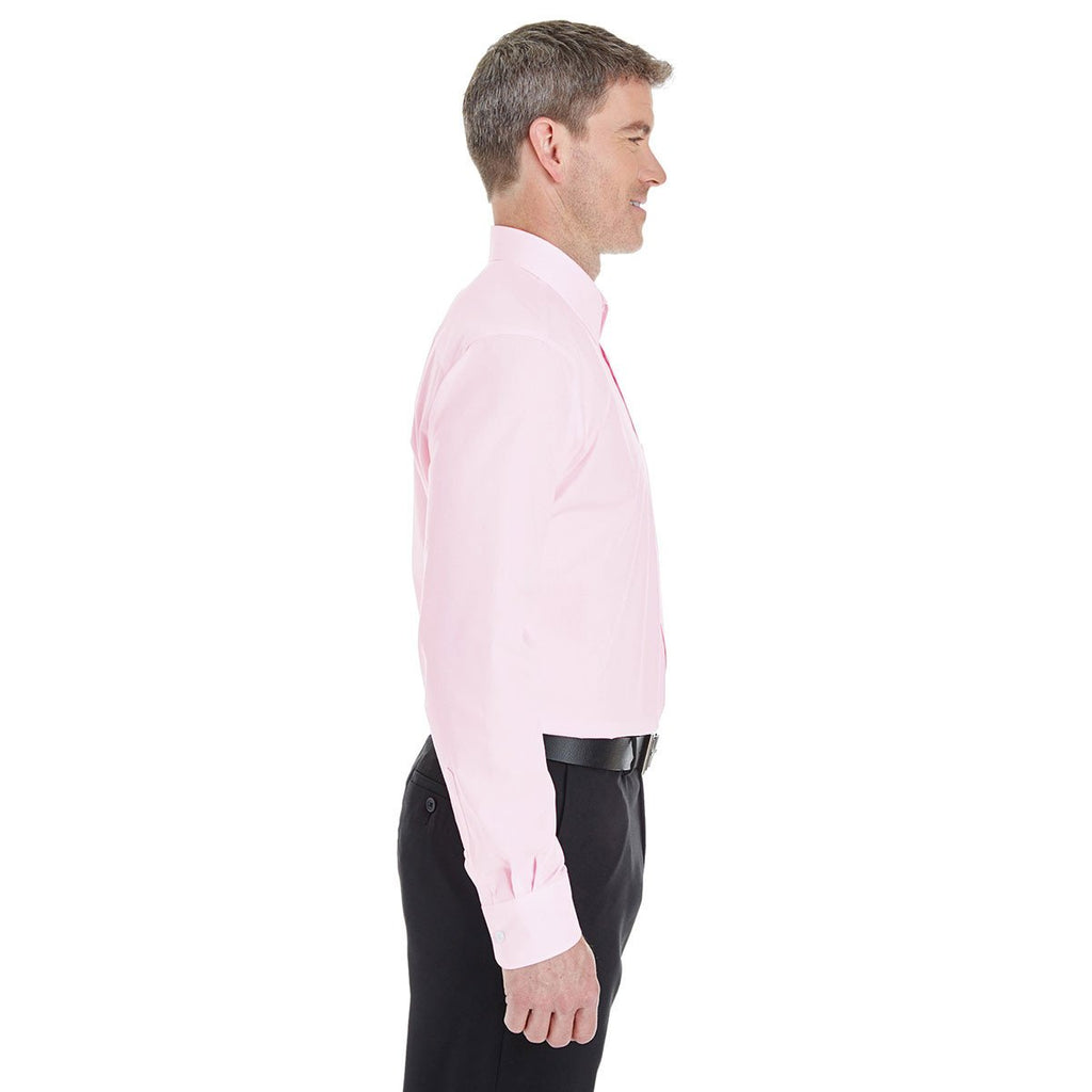 Devon & Jones Men's Pink/White Crown Collection Striped Shirt