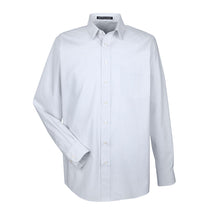 Devon & Jones Men's Silver/White Crown Collection Striped Shirt