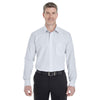 Devon & Jones Men's Silver/White Crown Collection Striped Shirt