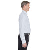 Devon & Jones Men's Silver/White Crown Collection Striped Shirt
