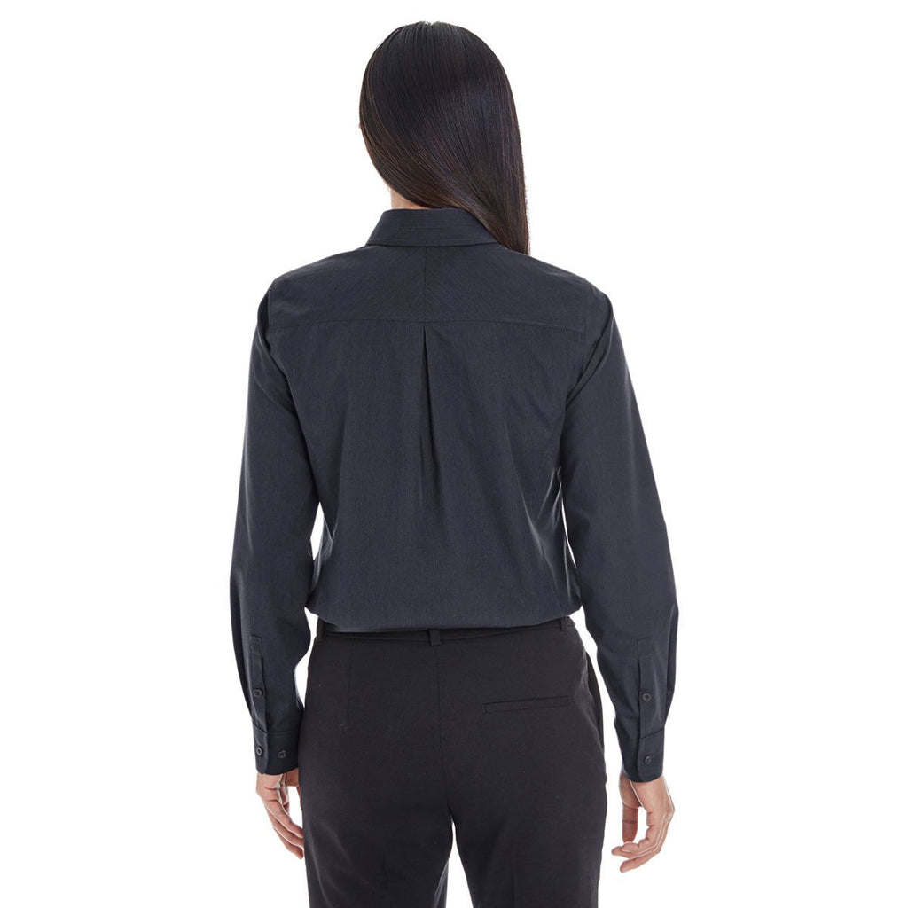 Devon & Jones Women's Black/Graphite Crown Collection Striped Shirt