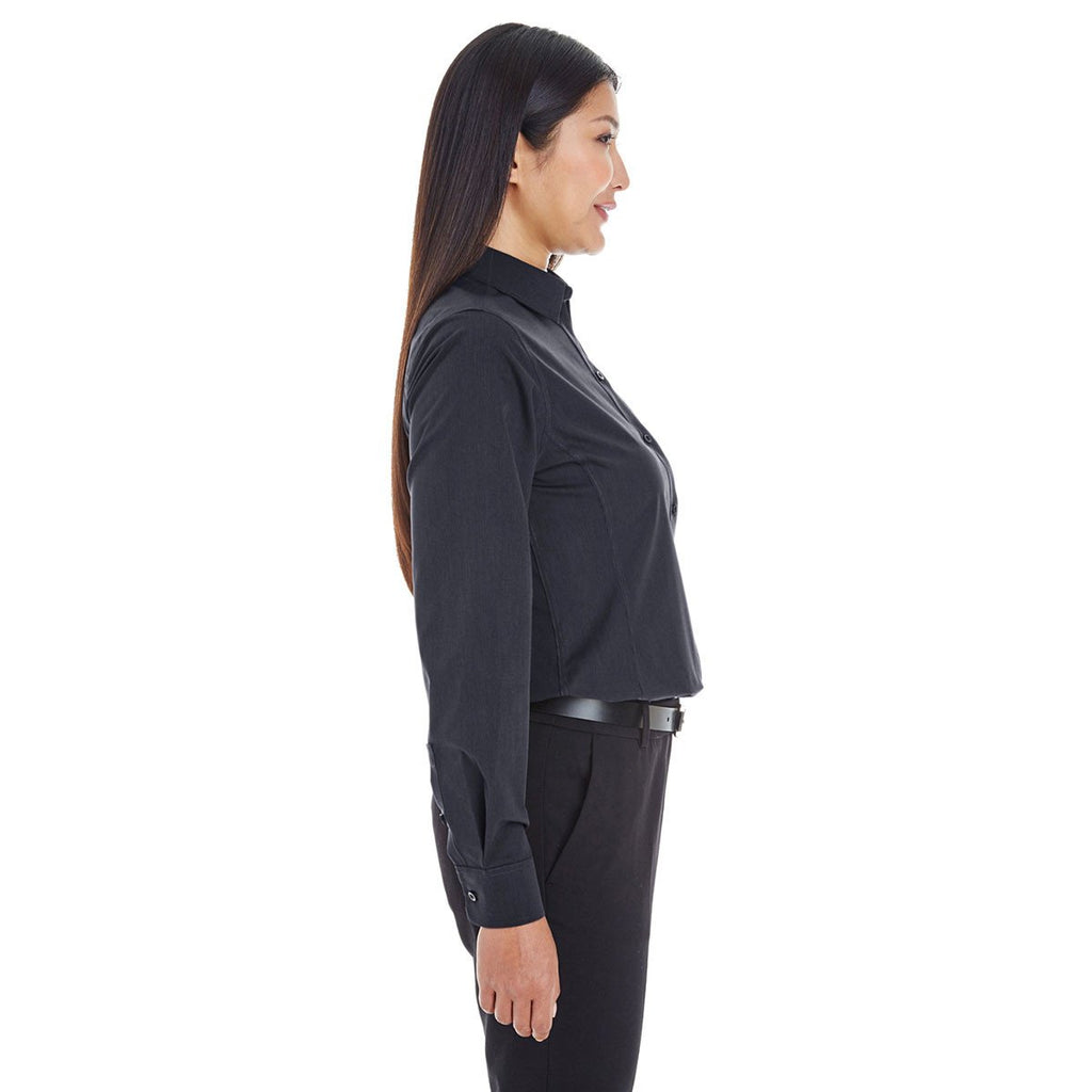Devon & Jones Women's Black/Graphite Crown Collection Striped Shirt