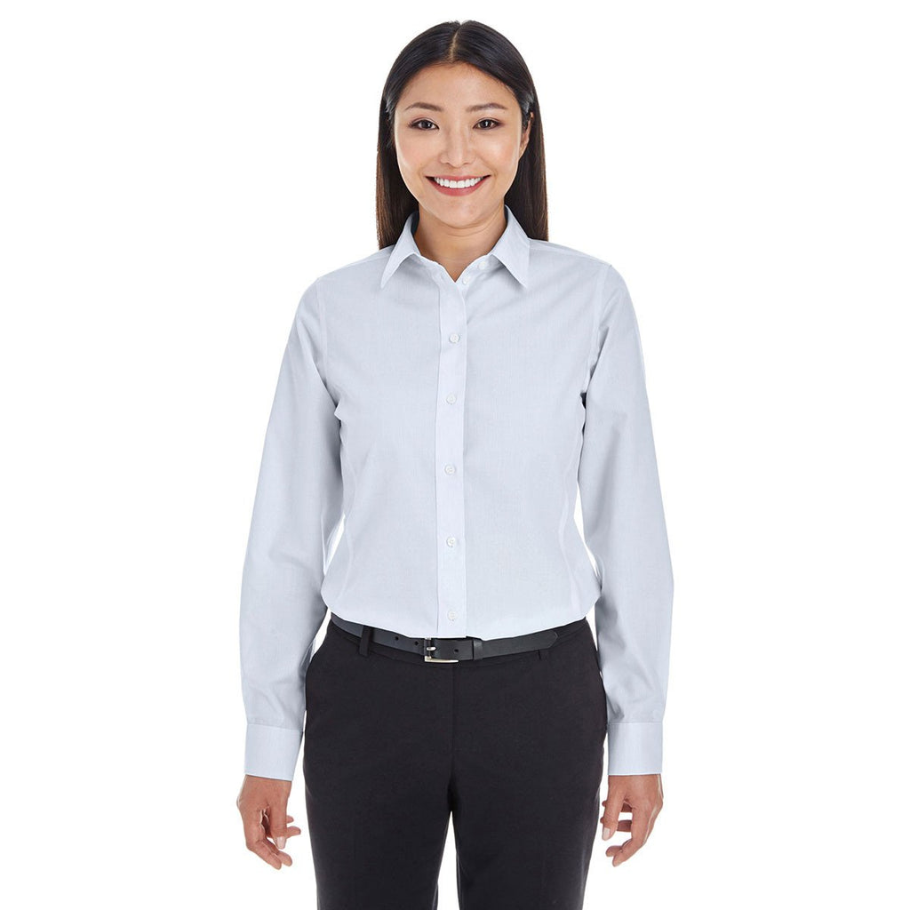 Devon & Jones Women's Navy/White Crown Collection Striped Shirt