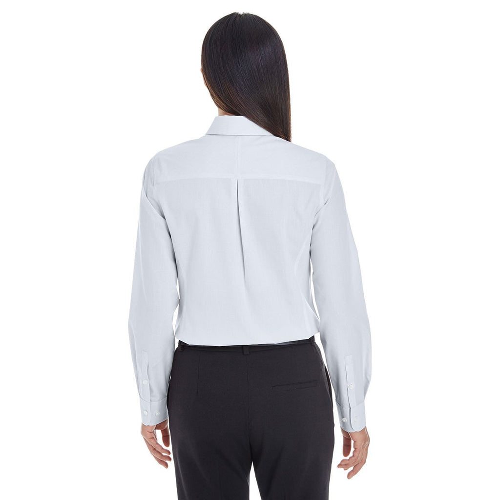 Devon & Jones Women's Silver/White Crown Collection Striped Shirt