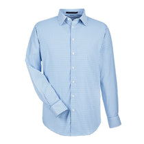 Devon & Jones Men's French Blue/White CrownLux Performance Micro Windowpane Shirt