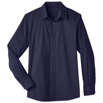 Devon & Jones Men's Navy Crown Collection Stretch Broadcloth Slim Fit Shirt