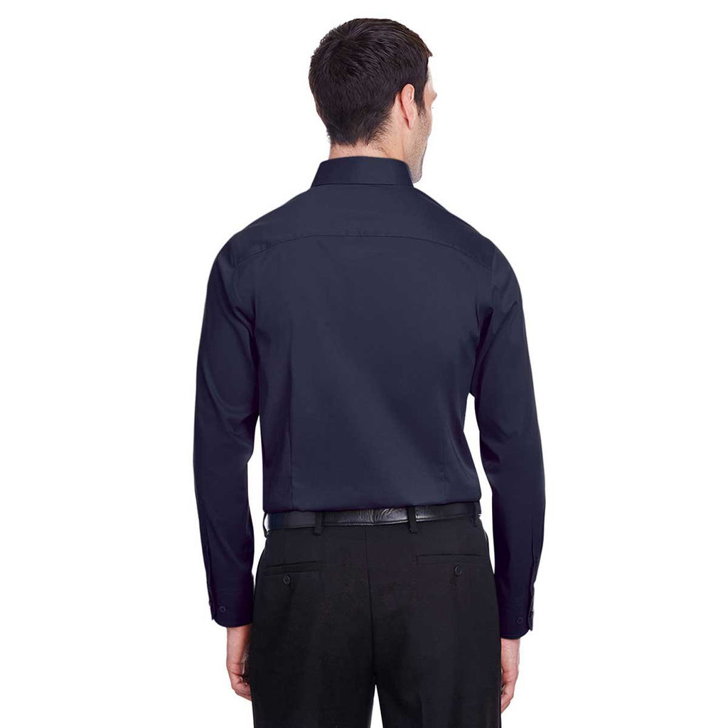 Devon & Jones Men's Navy Crown Collection Stretch Broadcloth Slim Fit Shirt