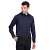 Devon & Jones Men's Navy Crown Collection Stretch Broadcloth Slim Fit Shirt