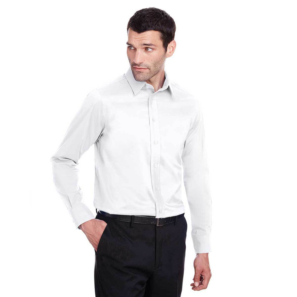 Devon & Jones Men's White Crown Collection Stretch Broadcloth Slim Fit Shirt