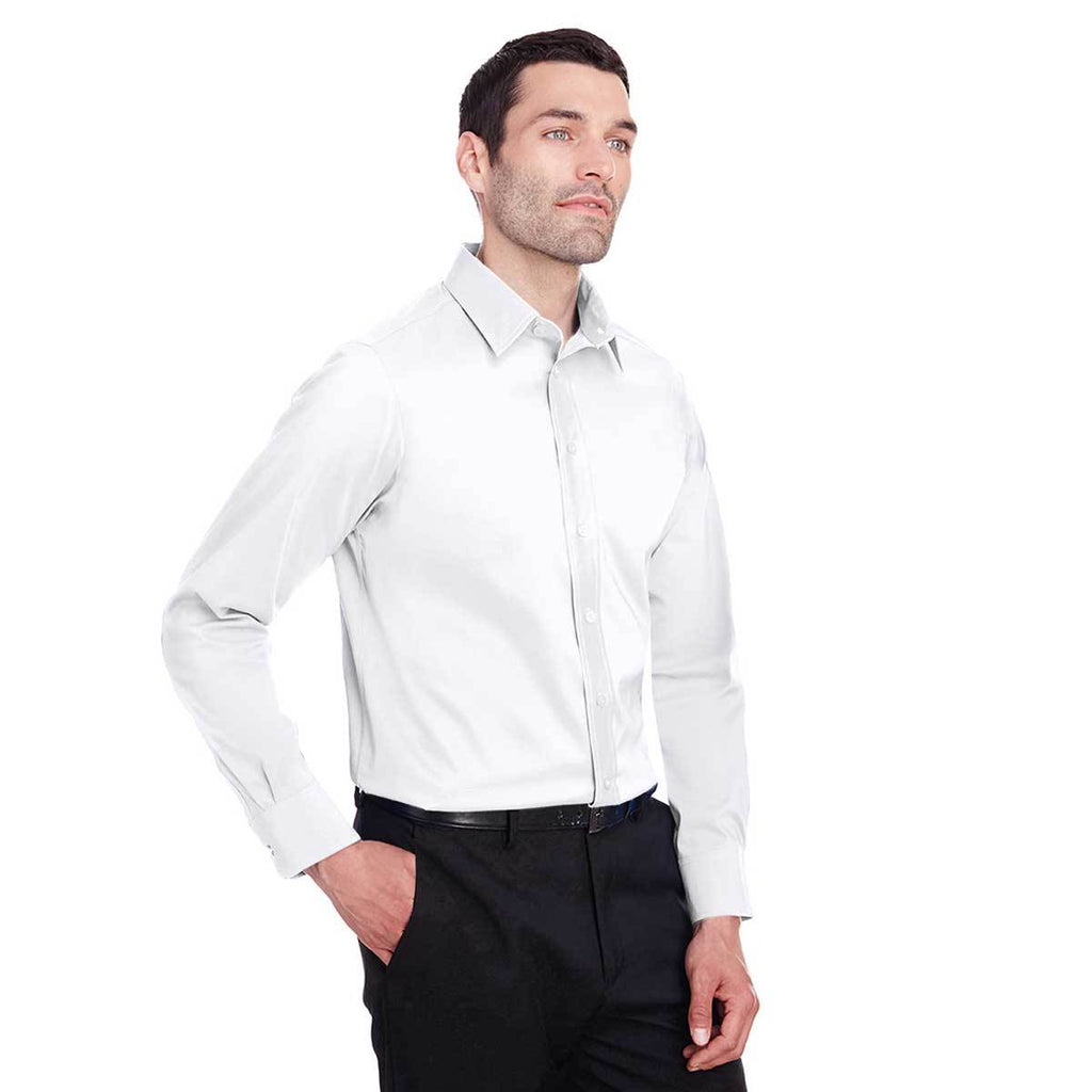 Devon & Jones Men's White Crown Collection Stretch Broadcloth Slim Fit Shirt