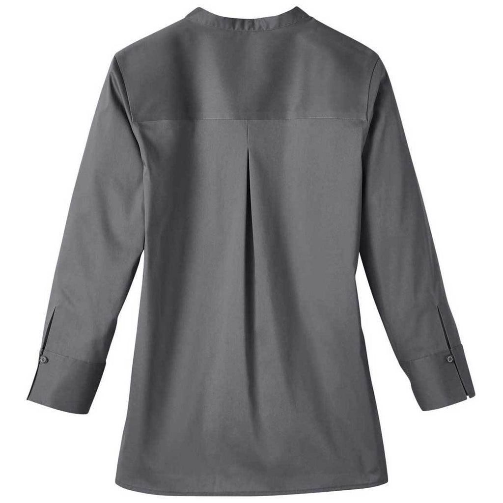 Devon & Jones Women's Graphite Crown Collection Stretch Broadcloth 3/4 Sleeve Blouse