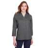 Devon & Jones Women's Graphite Crown Collection Stretch Broadcloth 3/4 Sleeve Blouse