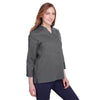 Devon & Jones Women's Graphite Crown Collection Stretch Broadcloth 3/4 Sleeve Blouse