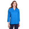 Devon & Jones Women's French Blue Crown Collection Stretch Broadcloth 3/4 Sleeve Blouse