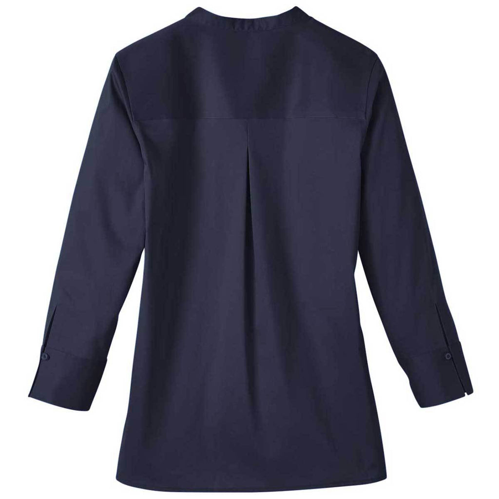 Devon & Jones Women's Navy Crown Collection Stretch Broadcloth 3/4 Sleeve Blouse