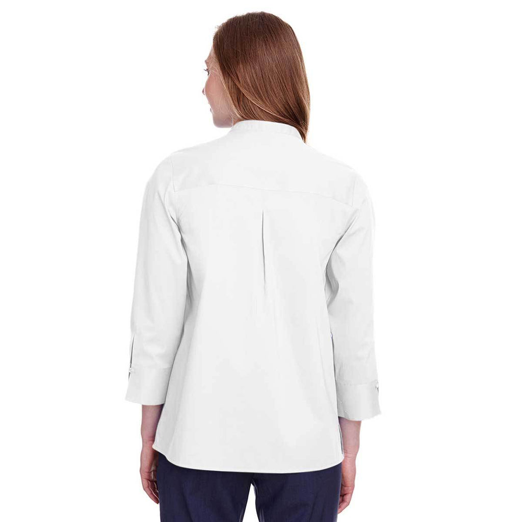 Devon & Jones Women's White Crown Collection Stretch Broadcloth 3/4 Sleeve Blouse
