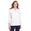 Devon & Jones Women's White Crown Collection Stretch Broadcloth 3/4 Sleeve Blouse