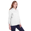 Devon & Jones Women's White Crown Collection Stretch Broadcloth 3/4 Sleeve Blouse