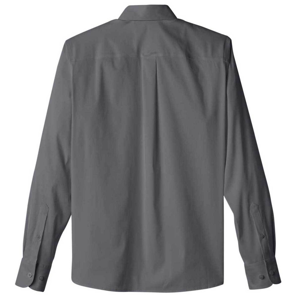 Devon & Jones Men's Graphite Crown Collection Stretch Broadcloth Untucked Shirt