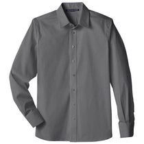 Devon & Jones Men's Graphite Crown Collection Stretch Broadcloth Untucked Shirt