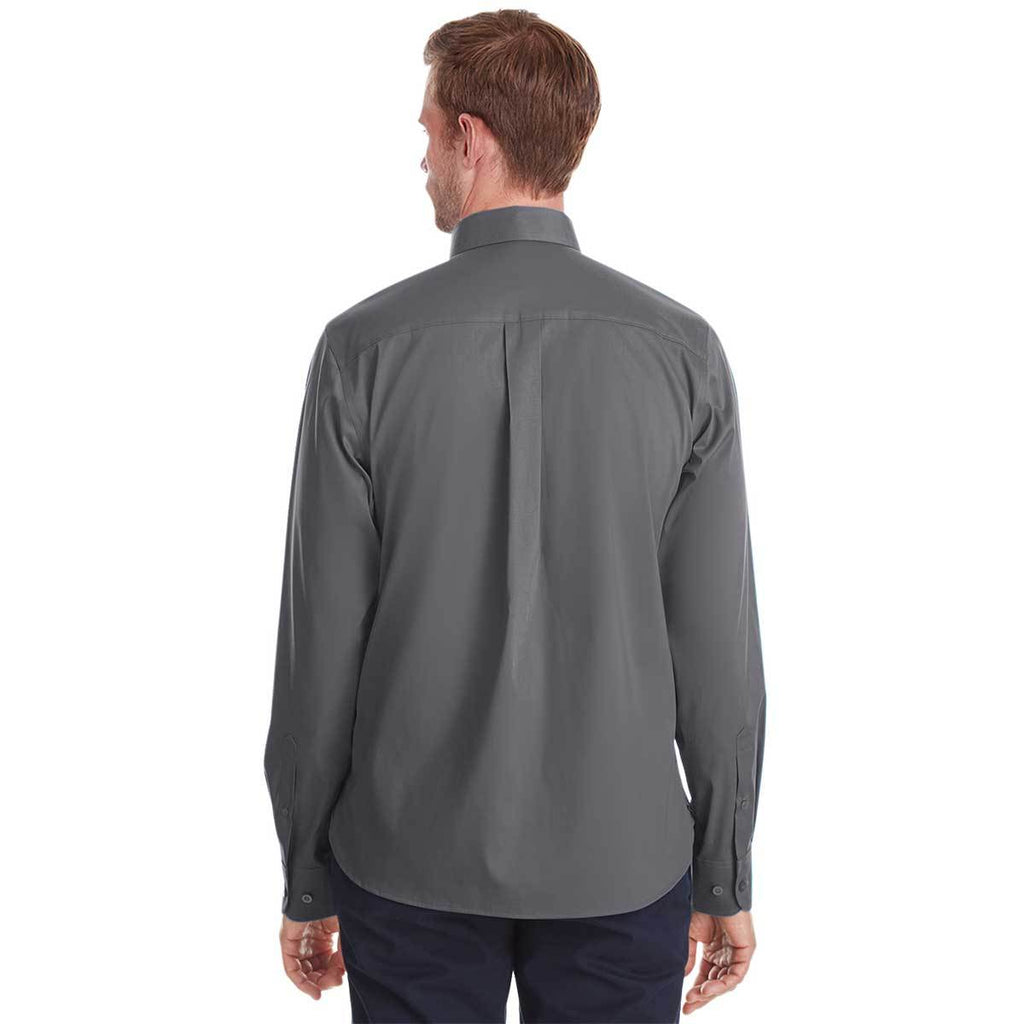 Devon & Jones Men's Graphite Crown Collection Stretch Broadcloth Untucked Shirt