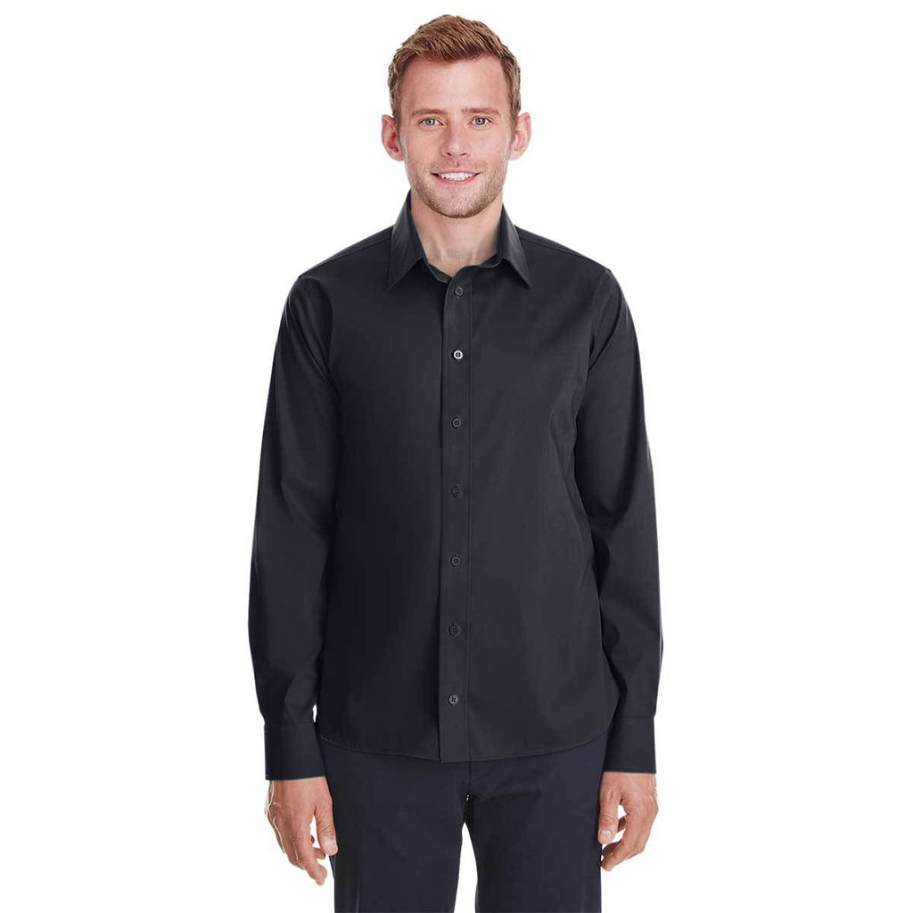 Devon & Jones Men's Black Crown Collection Stretch Broadcloth Untucked Shirt