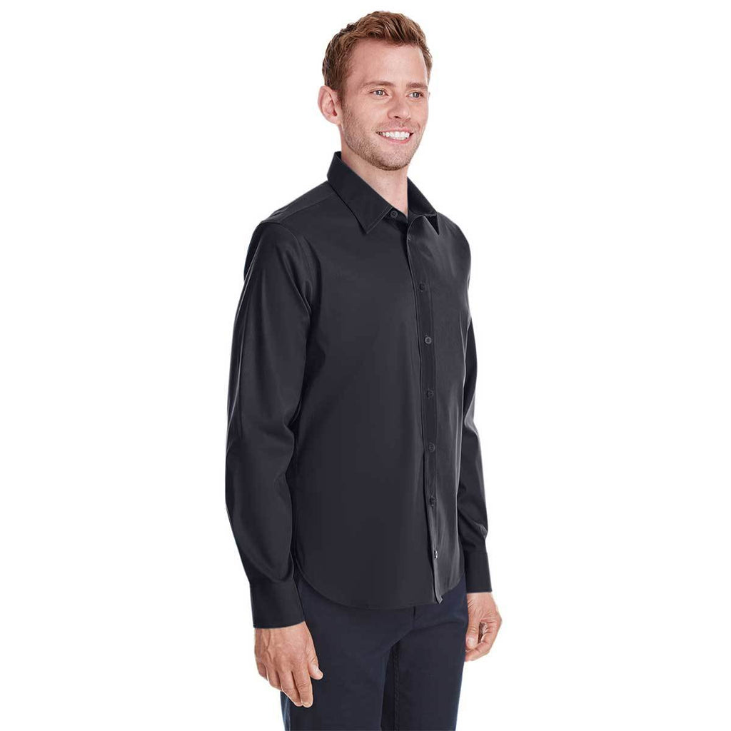 Devon & Jones Men's Black Crown Collection Stretch Broadcloth Untucked Shirt