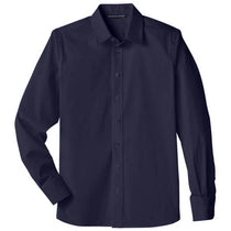 Devon & Jones Men's Navy Crown Collection Stretch Broadcloth Untucked Shirt
