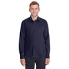 Devon & Jones Men's Navy Crown Collection Stretch Broadcloth Untucked Shirt