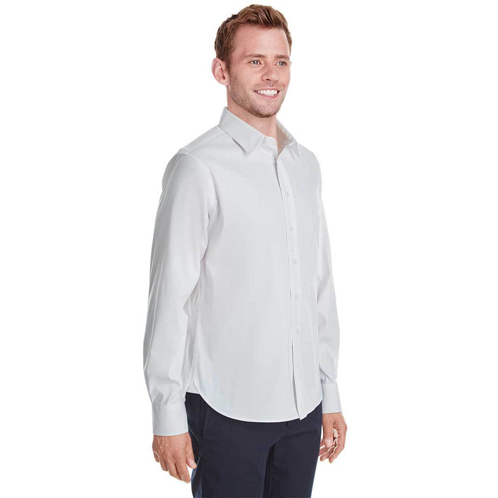 Devon & Jones Men's White Crown Collection Stretch Broadcloth Untucked Shirt