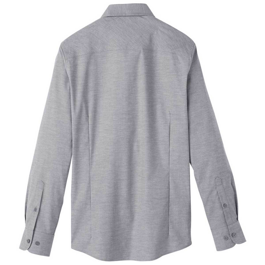 Devon & Jones Men's Graphite Crown Collection Stretch Pinpoint Chambray Shirt