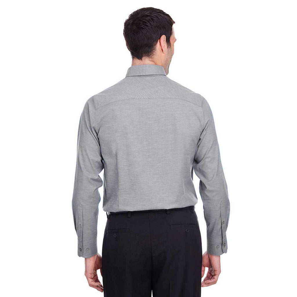 Devon & Jones Men's Graphite Crown Collection Stretch Pinpoint Chambray Shirt