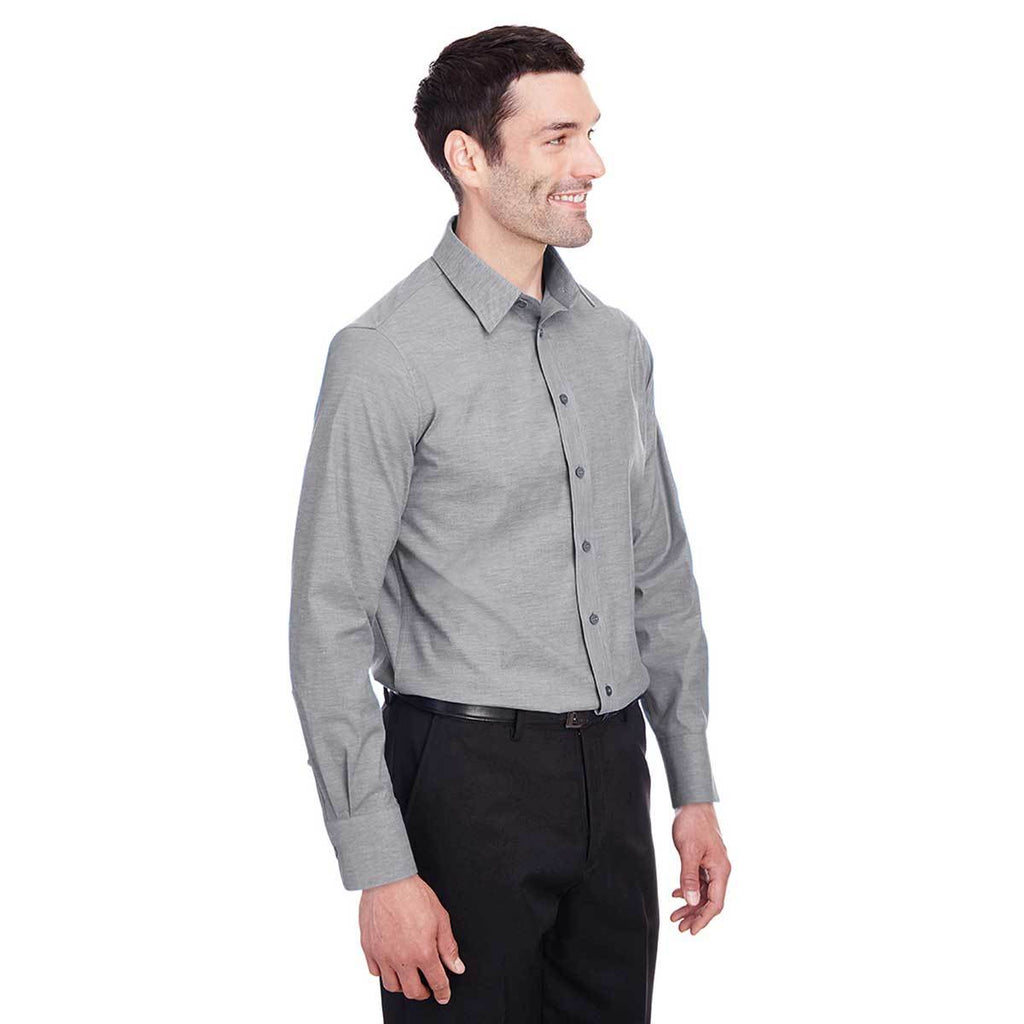 Devon & Jones Men's Graphite Crown Collection Stretch Pinpoint Chambray Shirt