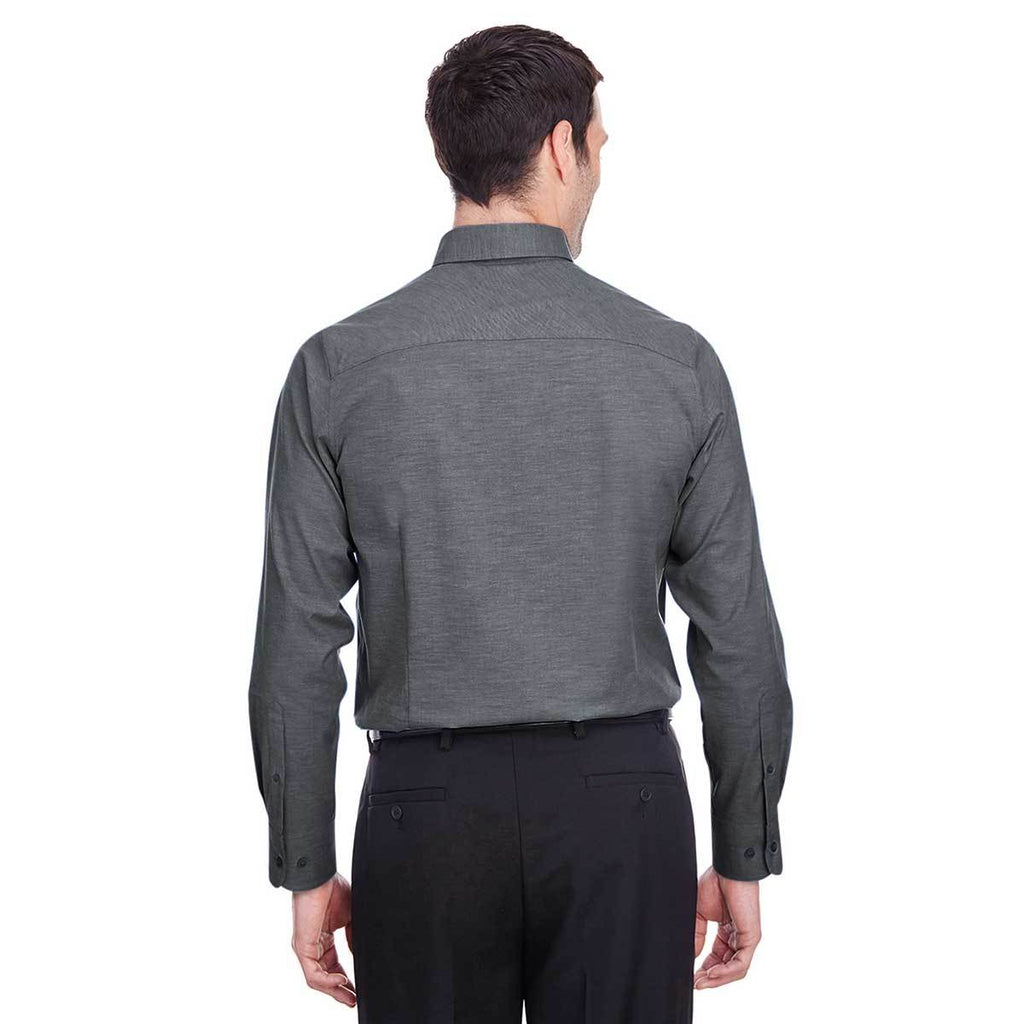 Devon & Jones Men's Black Crown Collection Stretch Pinpoint Chambray Shirt