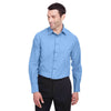 Devon & Jones Men's French Blue Crown Collection Stretch Pinpoint Chambray Shirt