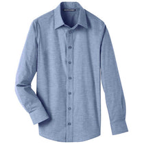 Devon & Jones Men's Navy Crown Collection Stretch Pinpoint Chambray Shirt