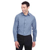 Devon & Jones Men's Navy Crown Collection Stretch Pinpoint Chambray Shirt