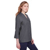 Devon & Jones Women's Black Crown Collection Stretch Pinpoint Chambray 3/4 Sleeve Blouse